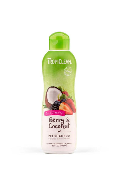 TropiClean Berry & Coconut Deep Cleansing Pet Shampoo for Pets 20 fl oz