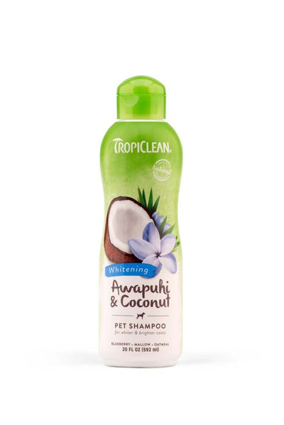 TropiClean Awapuhi & Coconut Whitening Pet Shampoo for Pets 20 fl oz