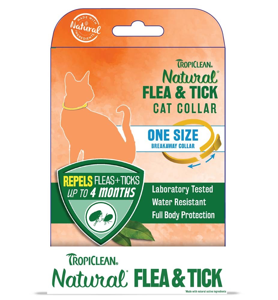 TropiClean Natural Flea & Tick Repellent Cat Collar for Cats, 6 ct Display