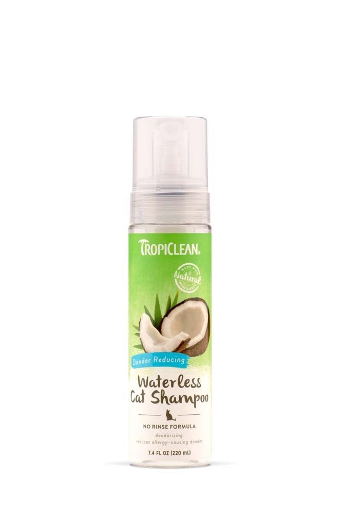 TropiClean Dander Reducing Waterless Shampoo for Cats 1ea/7.4 Fl. oz - Pets Perfect