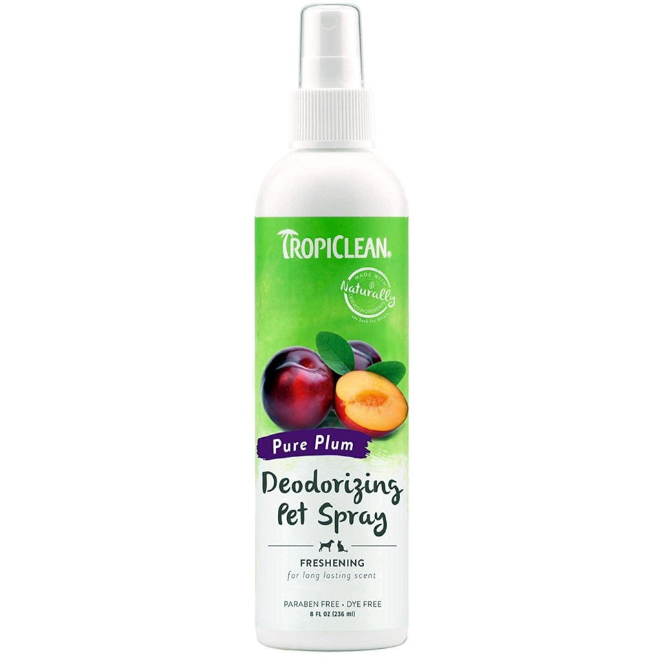 TropiClean Deodorizing Spray for Pets Plum, 8 oz. Bottle
