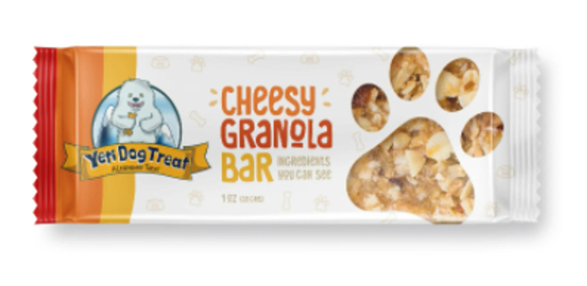 Yeti Cheesy Granola Bar Dog Treats - All Natural Digestible Training Rewards (20 Count) - Pets Perfect