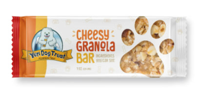 Yeti Cheesy Granola Bar Dog Treats - All Natural Digestible Training Rewards (20 Count) - Pets Perfect