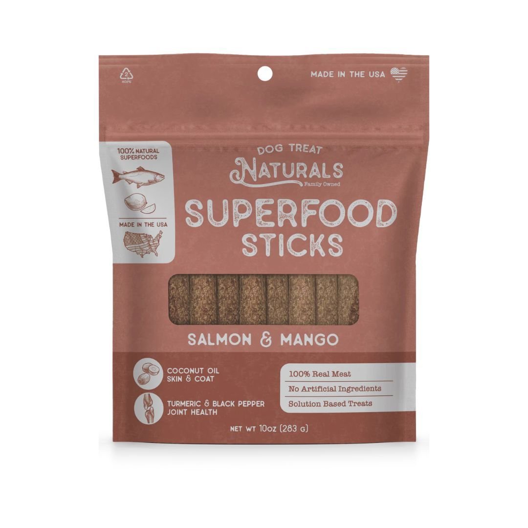 Dog Treat Naturals Dog Superfood Sticks Salmon & Mango 10Oz - Pets Perfect