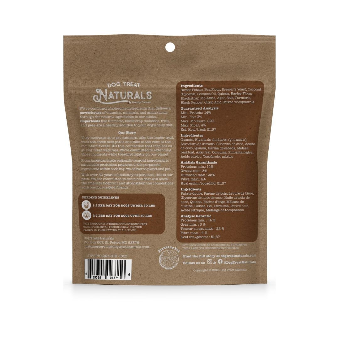 Dog Treat Naturals Dog Superfood Sticks Sweet Potato & Quinoa 10Oz - Pets Perfect