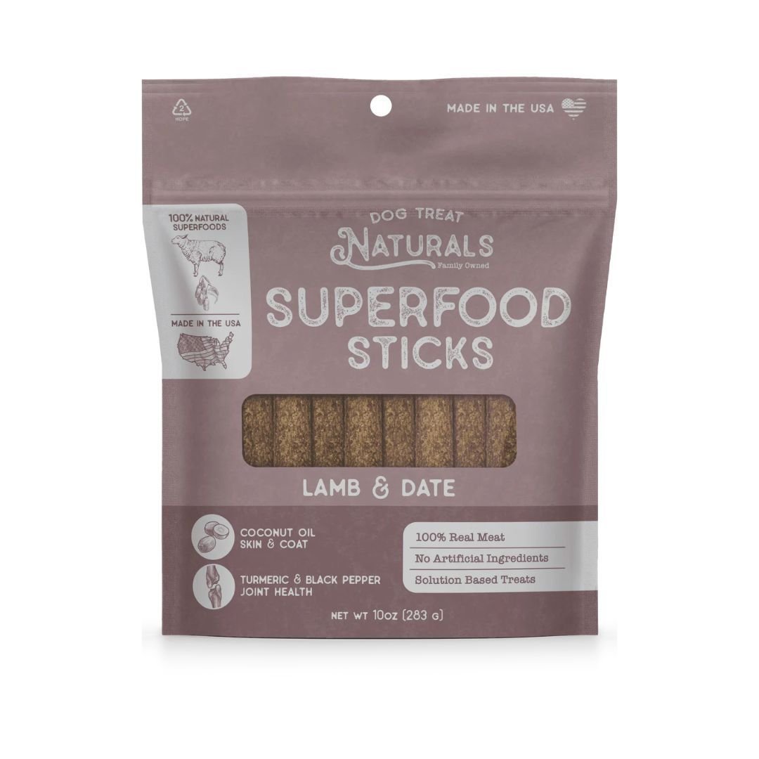 Dog Treat Naturals Dog Superfood Sticks Lamb & Date 10Oz - Pets Perfect