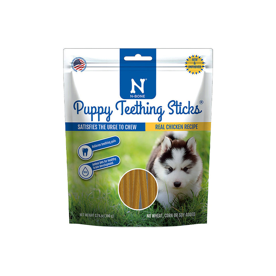 N-Bone Puppy Teething Sticks Chicken 3.74 oz, Regular
