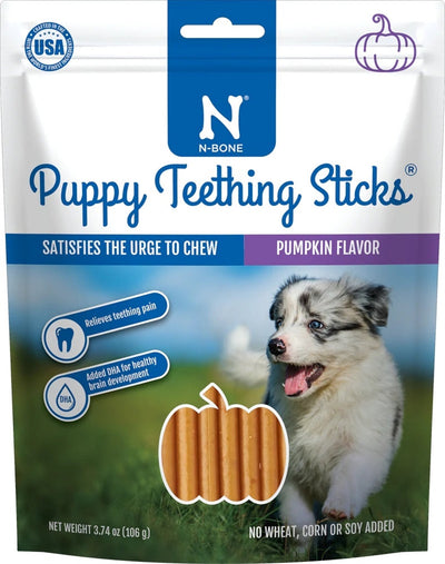 Nbone Puppy Teething Sticks Pumpkin, 17-Count