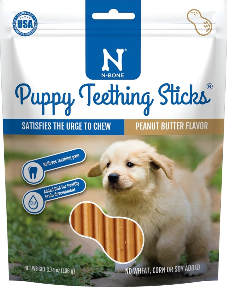 Nbone Puppy Teething Sticks Peanut Butter 17 ct