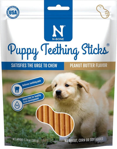 Nbone Puppy Teething Sticks Peanut Butter 17 ct - Pets Perfect