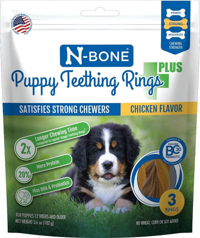 N-Bone Puppy Teething Rings Plus Chicken 3 ct - Pets Perfect