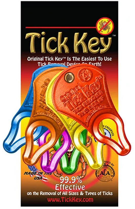 The Original Tick Key Tick Removal Device - Portable, Safe and Highly Effective Tick Removal Tool - Assorted Colors - Pets Perfect