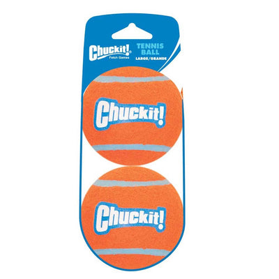 Chuckit! Tennis Ball Dog Toy Shrink Sleeve Orange/Orange Large, 2-Count