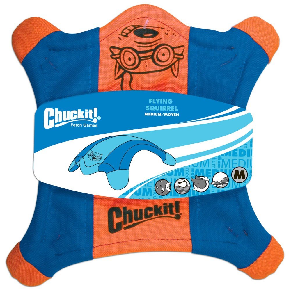 Chuckit! Flying Squirrel Dog Toy Blue/Orange 1ea/MD - Pets Perfect
