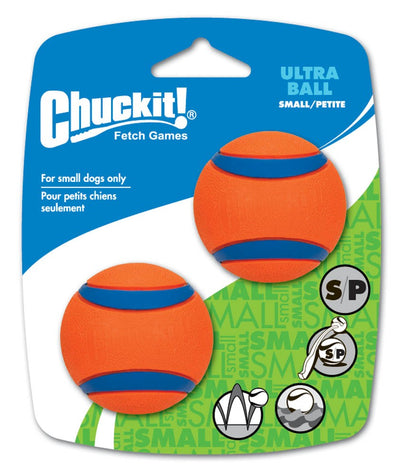 Chuckit! Ultra Ball Dog Toy Blue/Orange, Small, 2-Count