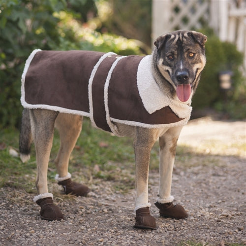 Fashion Pet Shearling Barn Coat for Dogs - Brown, Medium