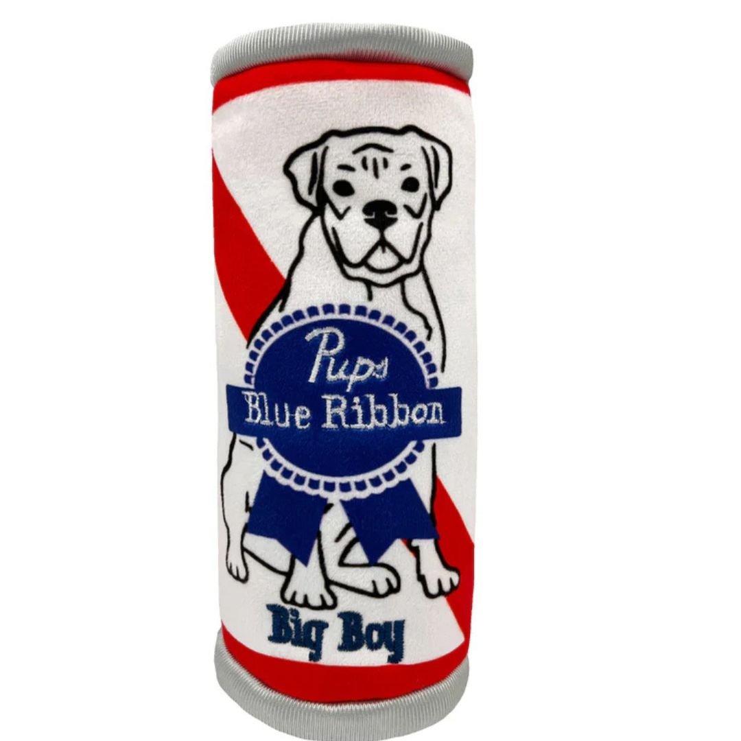 H&K Power Plush Dog Pups Blue Ribbon Large Squeak Crinkle - Pets Perfect