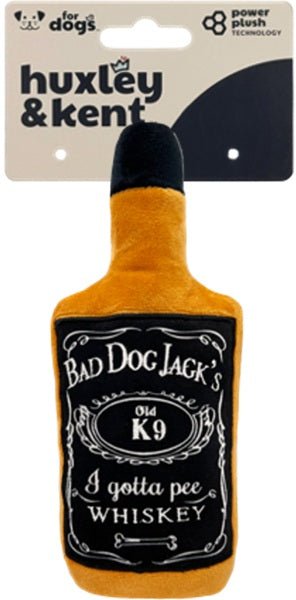 H&K Power Plush Dog Bad Dog Jack's Whisky Small Squeak Crinkle - Pets Perfect