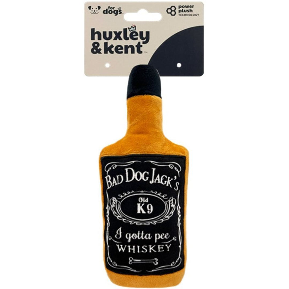 H&K Power Plush Dog Bad Dog Jack'S Whisky Large Squeak Crinkle