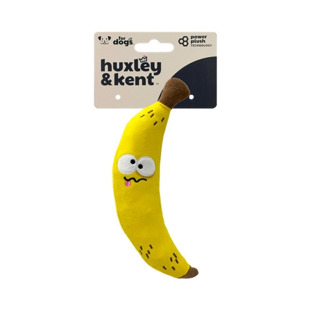 H&K Fetchies D Bruiser Banana Small Plush Squeak Crinkle - Pets Perfect