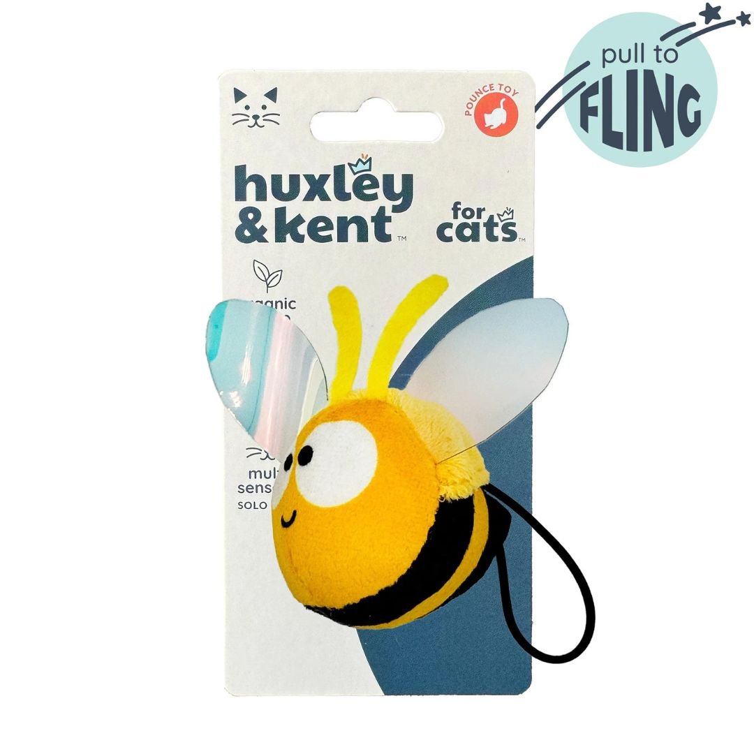 H&K C Flinger Bumble Bee Organic Catnip Plush Crinkle - Pets Perfect