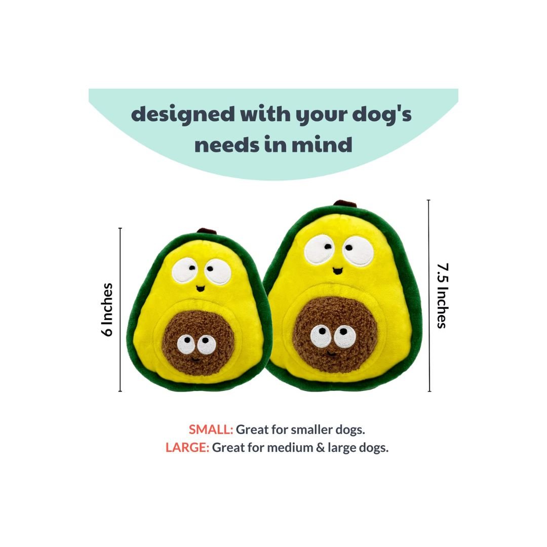 H&K Pop 'N Fetch D Avocado Small Plush Squeak Crinkle - Pets Perfect