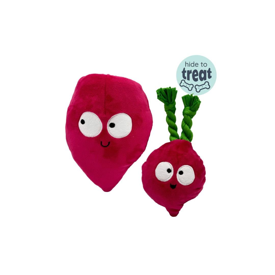 H&K Pop 'N Fetch D Beet Small Plush Squeak Crinkle - Pets Perfect