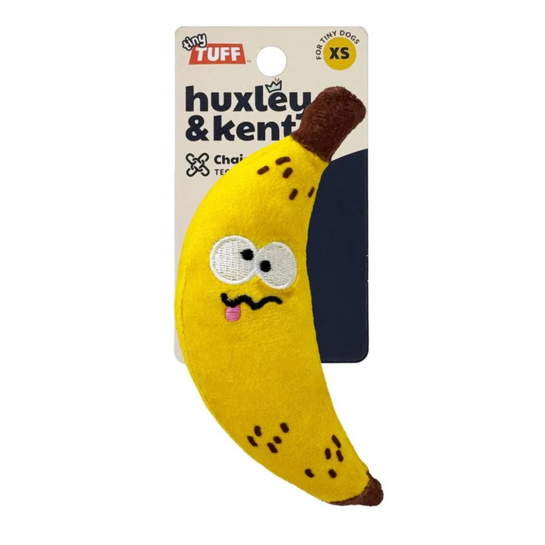 H&K Tiny Tuff D Banana Bruiser Plush Squeak Crinkle - Pets Perfect