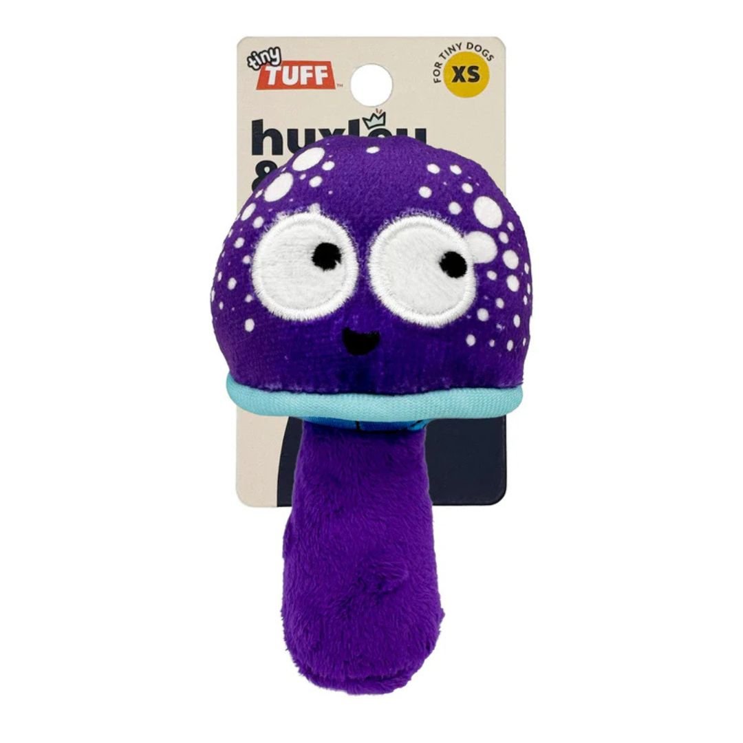 H&K Tiny Tuff D Mellow Mushroom Plush Squeak Crinkle - Pets Perfect