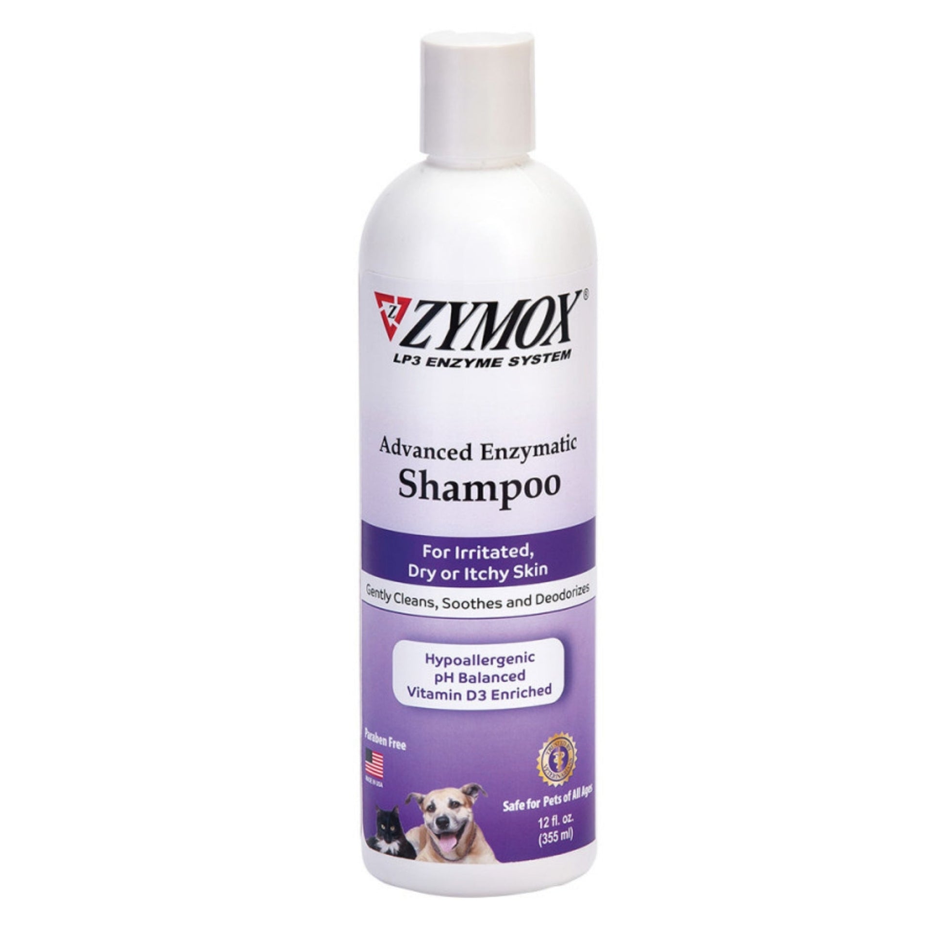 Zymox Advanced Enzymatic Pet Shampoo for Dry or Itchy Skin 12 oz