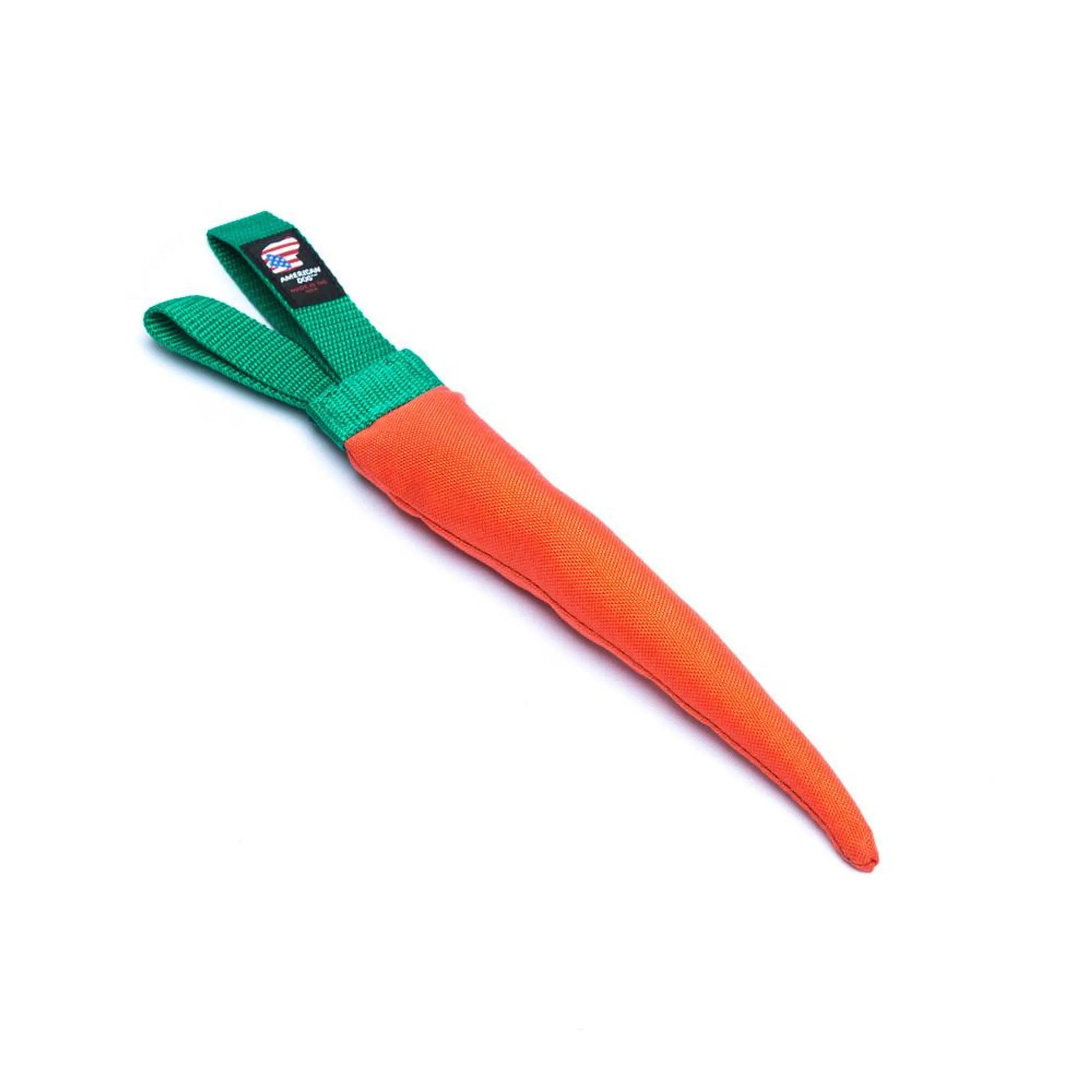Carrot Dog Toy – Medium Squeaky Floating Toy for Fetch & Play.