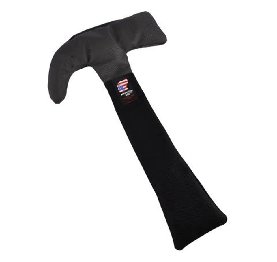 Durable Hammer Dog Toy, Ballistic Nylon for Active Play, Black/gray/1