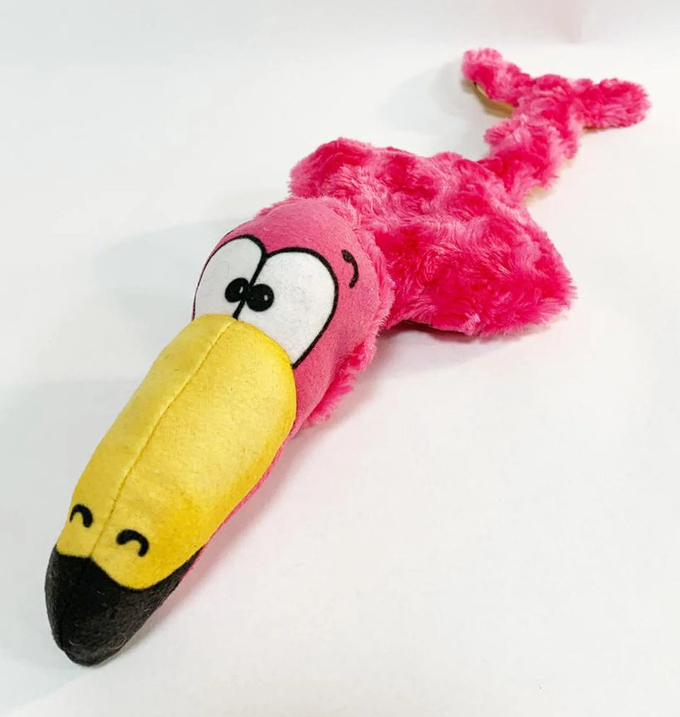 Flora Flamingo Plush Dog Toy - Squeaky & Crinkly 17", view 3