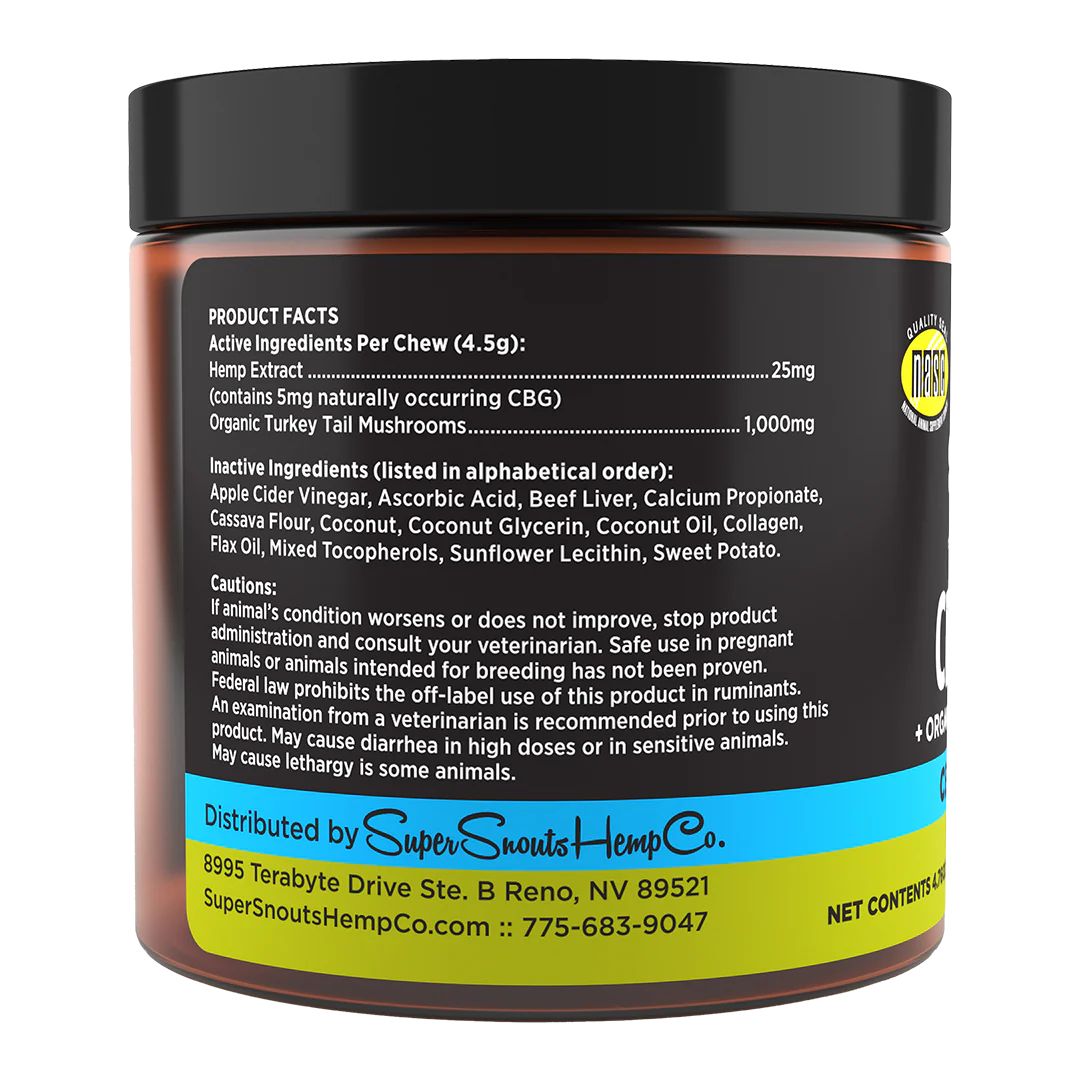 Super Snouts Dog Cat Grain-Free Cbg Dog Chew Shroom 30 ct, view 3