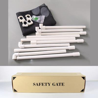 Dog Hugs Cat Portable Pet Safety Fence - Expandable Indoor/Outdoor Gate for Dogs & Cats - Pets Perfect