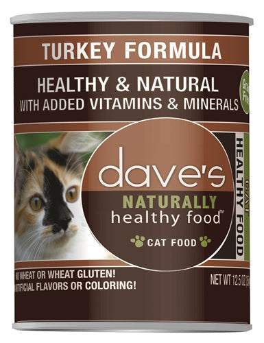 Dave's Naturally Healthy Cat Food, Turkey Formula 12.5 oz. 12 ct