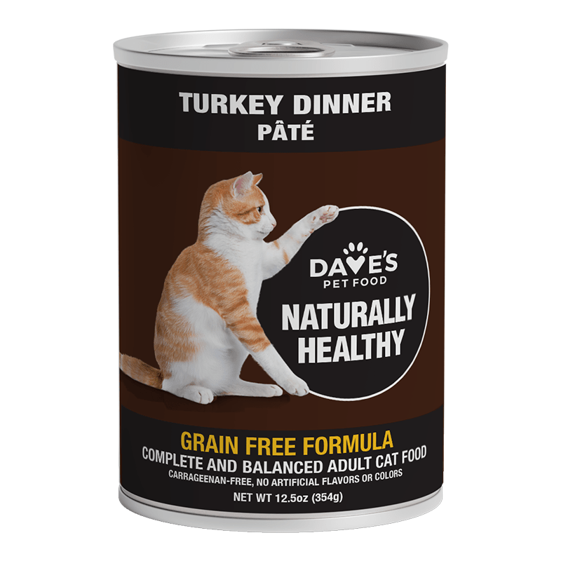 Dave's Naturally Healthy Cat Food; Turkey Formula 12.5oz. (Case of 12) - Pets Perfect