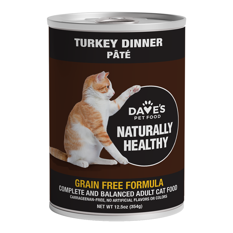 Dave's Naturally Healthy Cat Food, Turkey Formula 12.5 oz. 12 ct