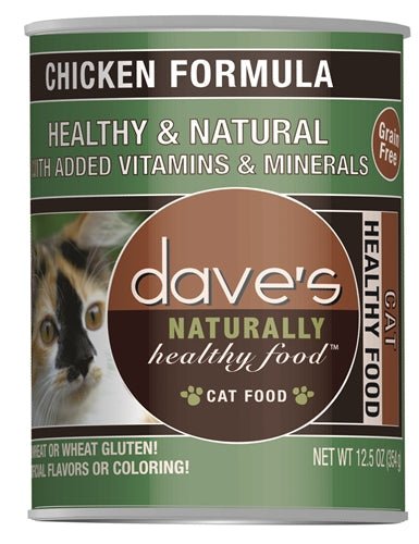 Dave's Naturally Healthy Cat Food; Chicken Formula 12.5oz. (Case of 12) - Pets Perfect
