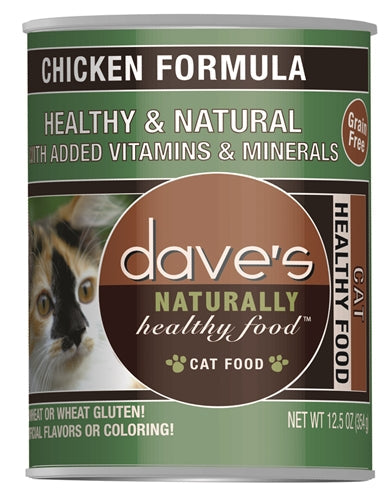 Dave's Naturally Healthy Cat Food, Chicken Formula 12.5 oz. 12 ct