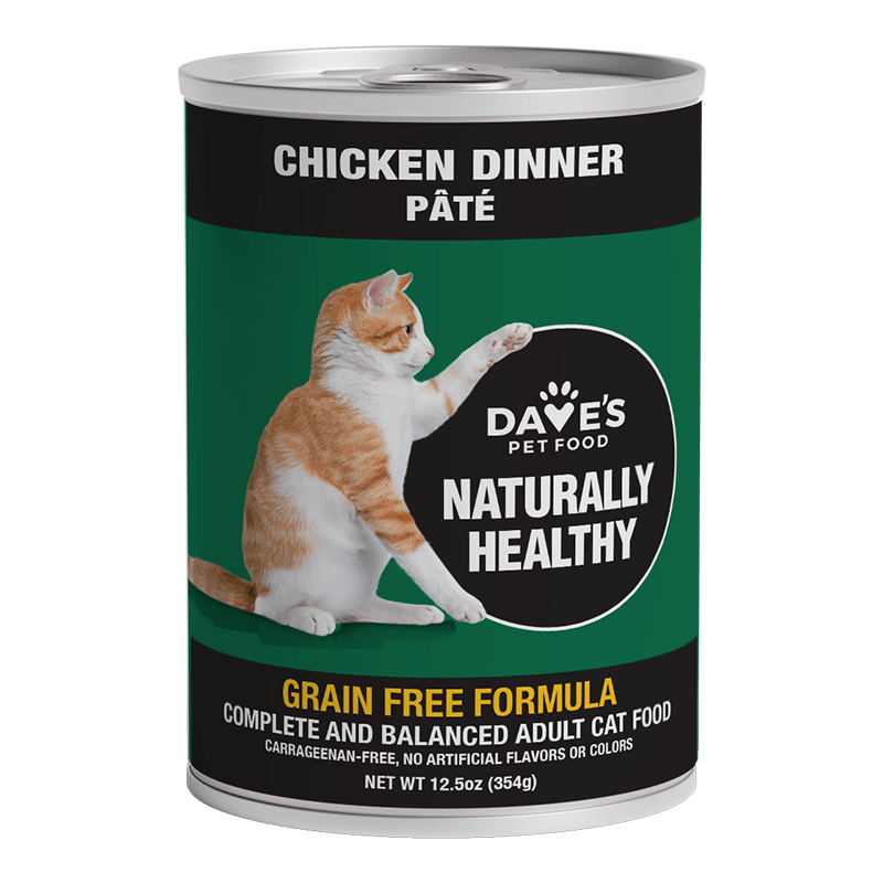 Dave's Naturally Healthy Cat Food; Chicken Formula 12.5oz. (Case of 12) - Pets Perfect