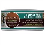 Daves Naturally Healthy Cat Food; Turkey and Giblets Dinner 5.5oz. (Case of 24) - Pets Perfect