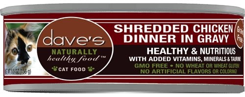 Daves Naturally Healthy Shredded Chicken In Gravy 5.5oz. (Case of 24) - Pets Perfect