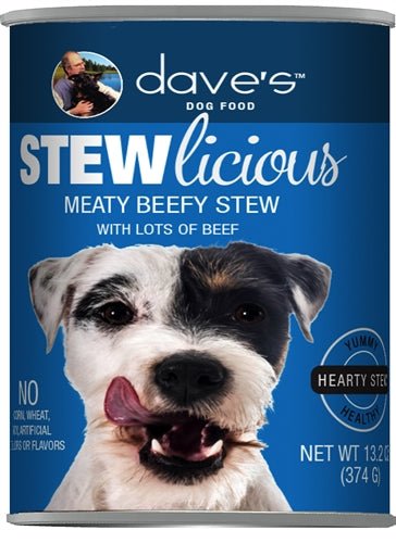 Dave's Pet Food Stewlicious Meaty Beefy Stew Wet Dog Food 13.2oz - Pets Perfect