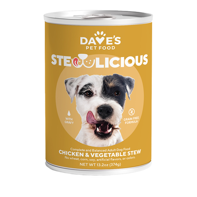 Dave's Dog Grain-Free Chicken And Vegetable Cuts in Gravy, 13.2 oz each, Case of 12