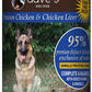 Dave's Pet Food Dog 95% Premium Meats Chicken And Chicken Liver 12.5oz (Case of 12) - Pets Perfect