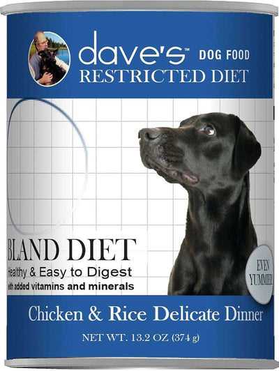 Dave's Pet Dog Restricted Diet Bland Chicken And Rice, 13.2 oz each, Case of 12
