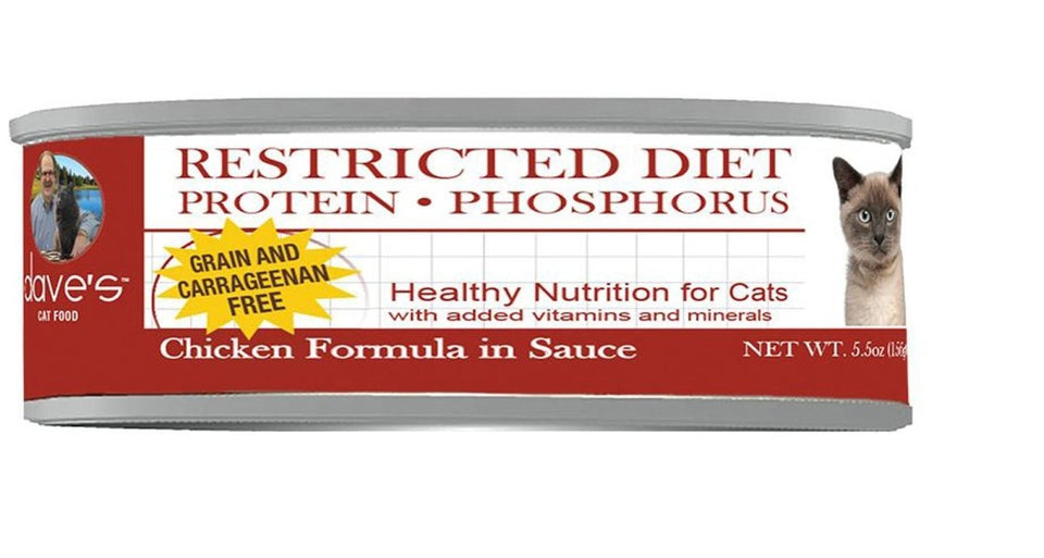 Dave's Pet Food Restricted Diet Wet Cat Food, 5.5 oz, 24 ct