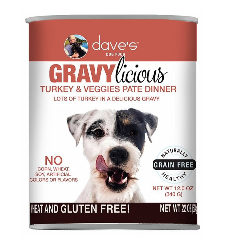 Daves Pet Wet Dog Food Grain-Free Gravylicious Turkey 12 oz. 12 ct