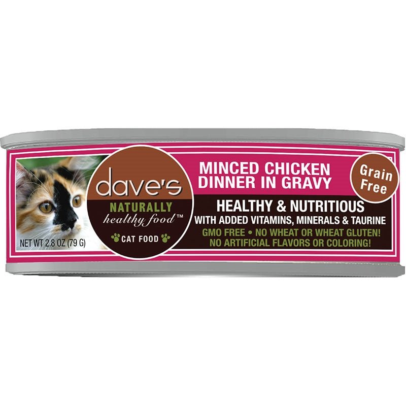 Dave's Cat Grain Free Minced Chicken N 2.8oz. (Case of 24) - Pets Perfect